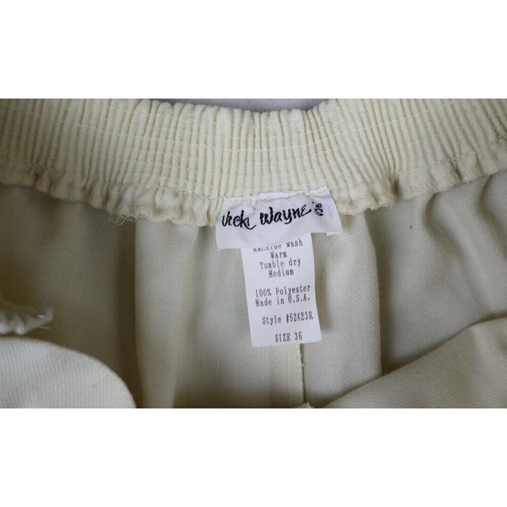 VINTAGE WOMEN'S IVORY WHITE HIGH WAIST WIDE LEG SHORTS - VICKI WAYNE'S - SIZE 36 - Picture 6 of 9